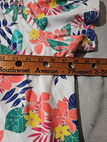 Woman Within Shirt Womens 3X 30/32 Short Multicolor Floral Hawaiian Print Tee - Picture 11 of 11
