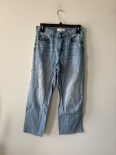 Pistola Cassie High Rise Cropped Wide Leg Jeans Light Blue Size 26