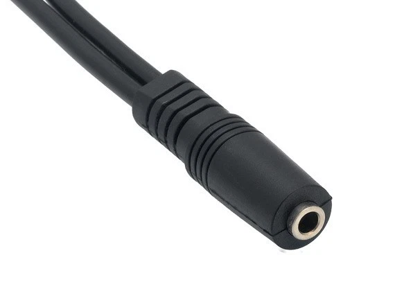 6ft 3.5mm Stereo Female to Two 3.5mm Stereo Male Audio Cable, Black - Image 2 of 3