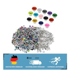 Vielseitiges 3mm Metallösen Set mit Unterlegscheiben - 210 Stück in 14 Farben