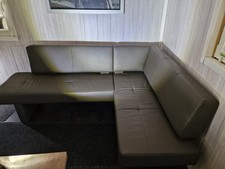Sitzecke Leder-Federkern-grau -für Küche oder Wohnraum-fast nicht benutzt