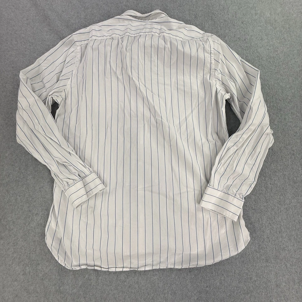 AEO American Eagle Long Sleeve Dress Shirt Men's XLT White Pin Stripe Cotton - Image 3 of 4