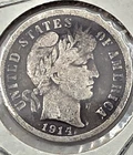 1914D 10C Barber Dime《SILVER》112 Yrs Old!!!