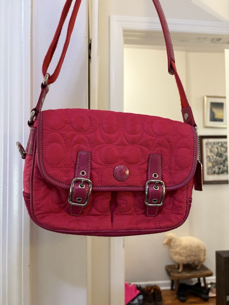 Coach Pink Quilted & Suede Y2K Crossbody Or Shoulder Bag | eBay