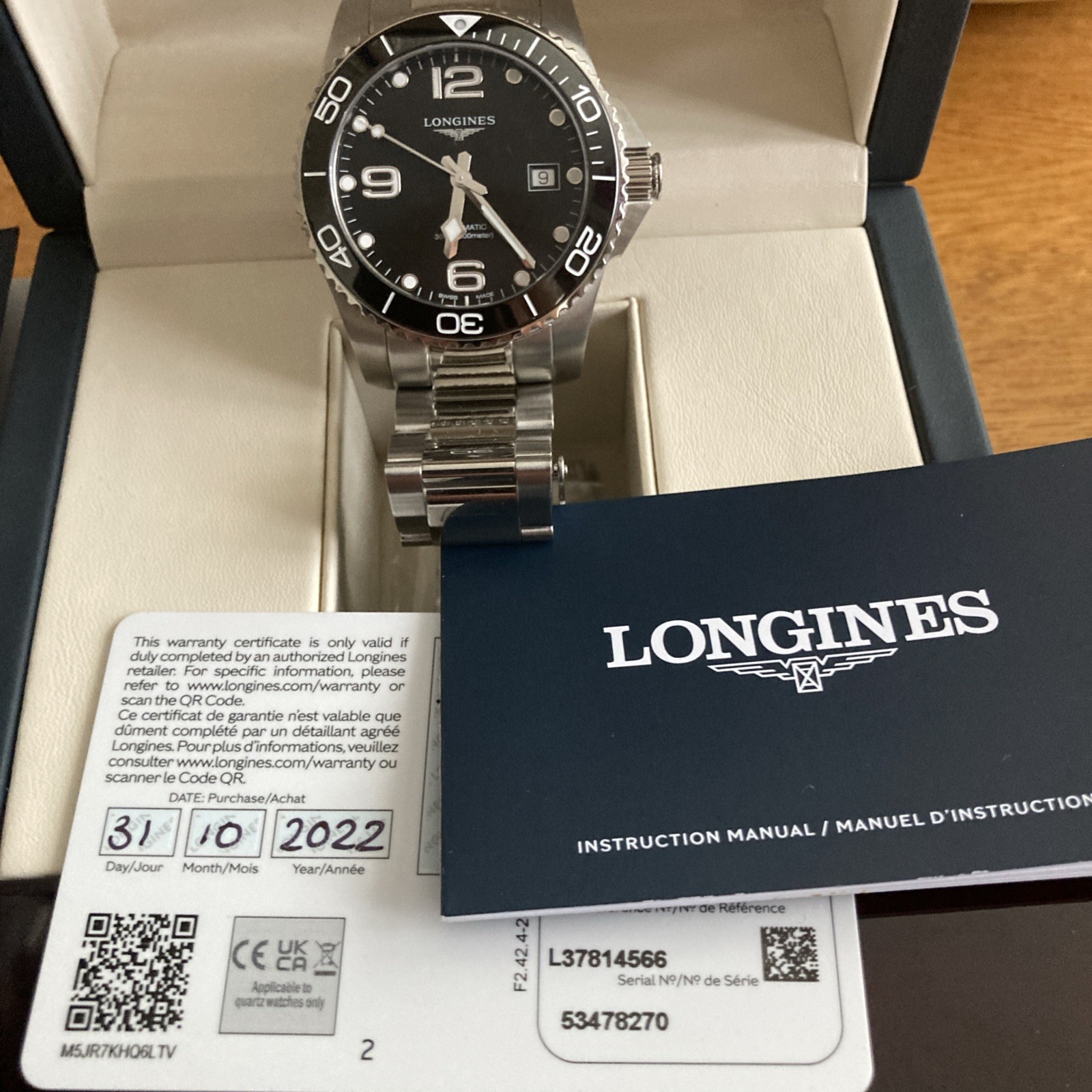 Longines HydroConquest Men's Black Watch - L3.781.4.56.6