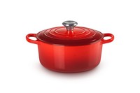 Gusseisen-BräTer Cocotte Mit Deckel Emailliert Kirschrot 24Cm 4,2L LE Creuset