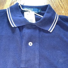 Polo Ralph Lauren Mens Polo Navy Blue Logo Classic Fit Pocket Short Sleeve $65