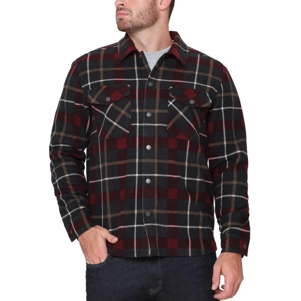 NWT BC Clothing Heritage Waffled Flannel Shirt Jacket Mens Red Plaid Sz XXL (33) image 1