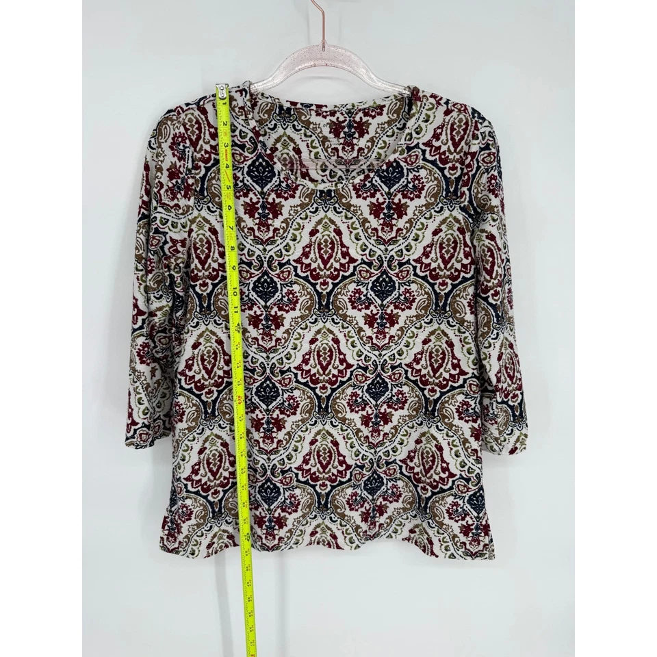 Blusa informal Coral Bay para mujer talla M estampado floral cachemir manga 3/4 Foto 2 de 4