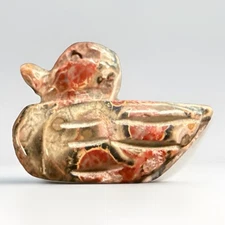 Carved Stone Fetish Bead Duck