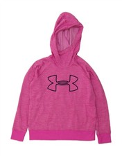 UNDER ARMOUR Womens Cold Gear Oversized Hoodie Jumper UK 10 Small Pink AR10