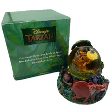 Disney Tarzan Snow Globe and Music 1998 Vintage Plays Two Worlds Works With Box