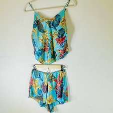 Vintage Gold Label Victorias Secret SILK Pajama Set Coastal Grandma