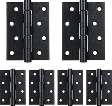 6PCS Matt Black Door Hinges 4 InchX3 Inch Square Interior Stainless Steel
