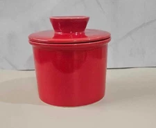 Home X Butter Keeper Crock Red Butter Dish With Water Line