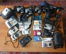 Lot 20 Cameras Kodak Canon Sony Yashica Vivitar HP Some Working - Parts/Repair