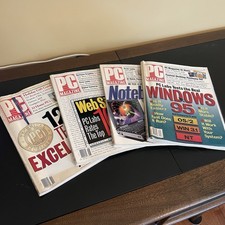 4 PC Magazine Lot 1995 1996 Vintage 90s Computers Windows PC Tech