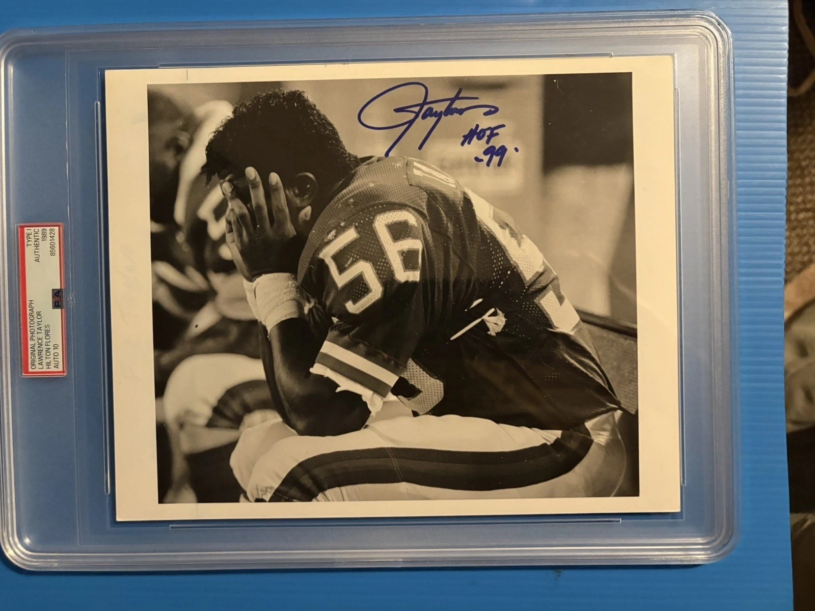 Lawrence Taylor 1989 NY Giants NFL Type 1 Original Photo PSA/DNA AUTOGRAPHED!!