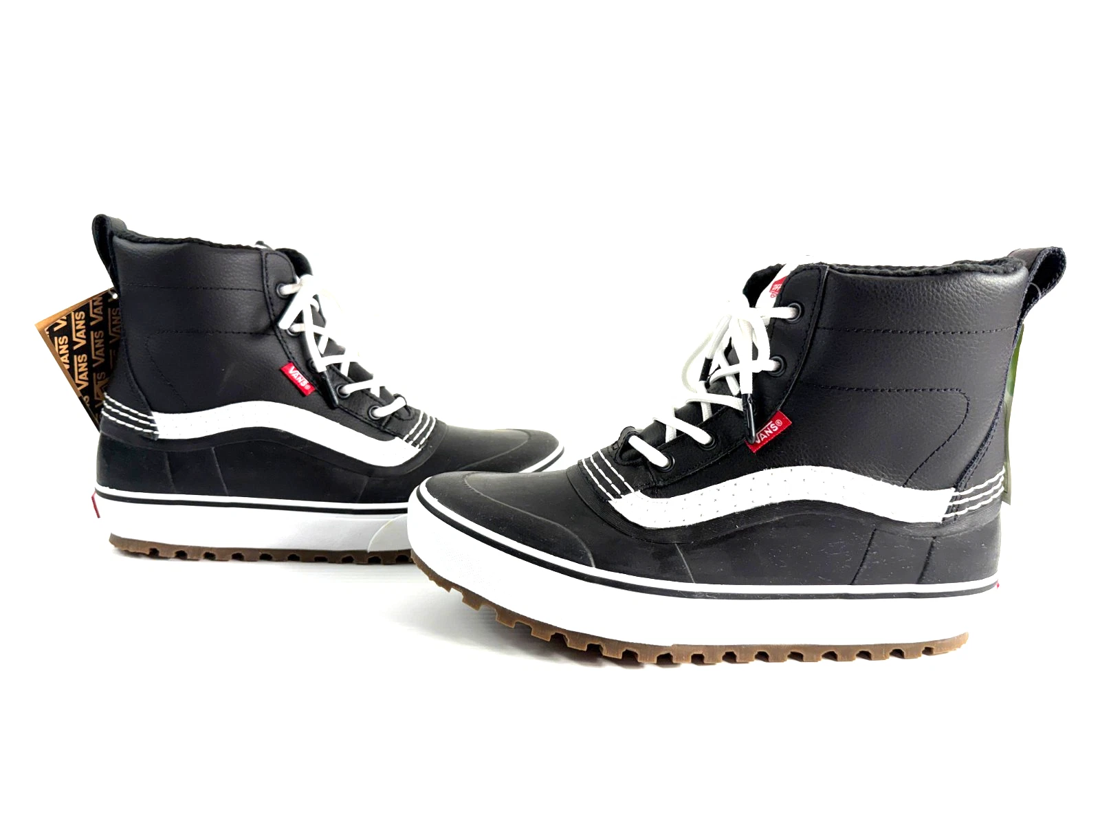 Vans Standard Mid Snow MTE Cold Weather Boots Black White Men`s 9.5 Women`s 11