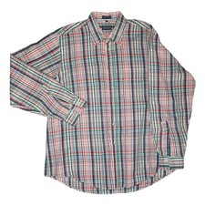 GANT Men's Long Sleeve Plaid Button Down Shirt Multi Color Cotton Blend