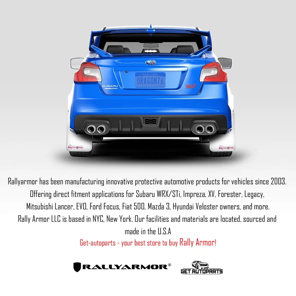 Aleta de barro negra Rally Armor UR con logotipo azul para 13+ Subaru BRZ / 13+ Scion FR-S Foto 3 de 3