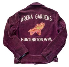 Vtg 40s chain stitch Corduroy Jacket S/M roller skate FFA