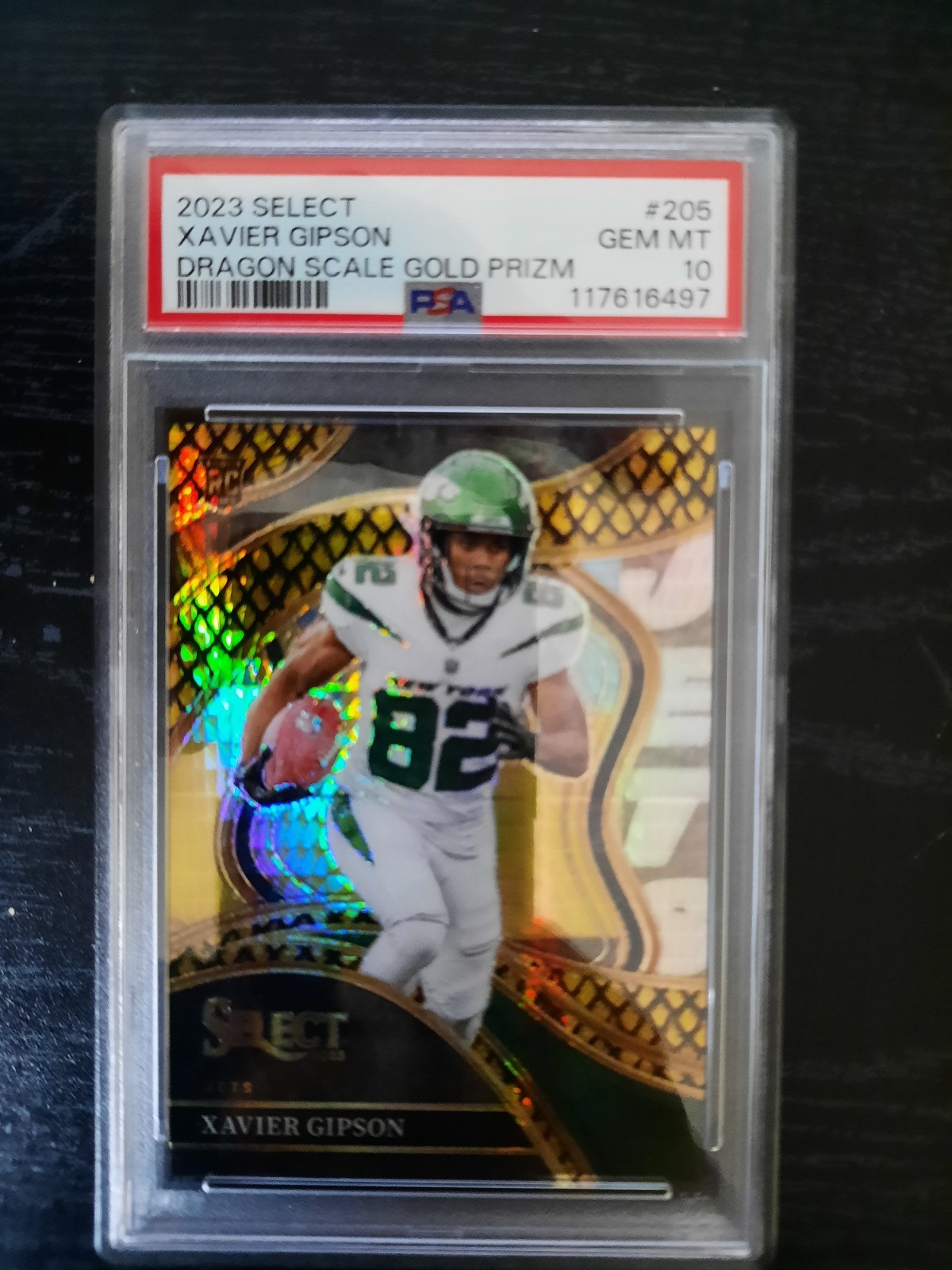2023 Select #205 Xavier Gipson Dragon Scale Gold Prizm 10/10 psa 10
