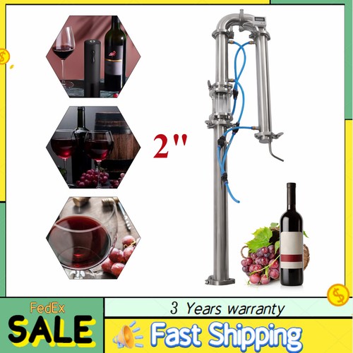 2 inch Stainless Still Moonshine Reflux Distilling Column Brew Wine Making Tool