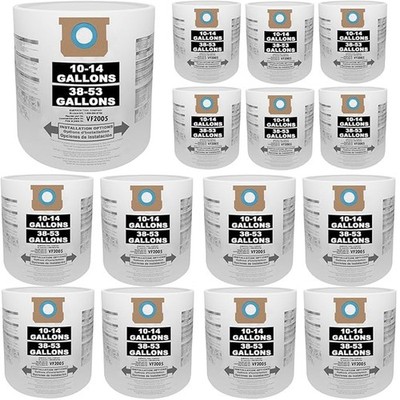 3-15 Pcs VF2005 Vaccum Bag For Shop Vac Bags 10-14 Gallon Type F/I 90662 9067211