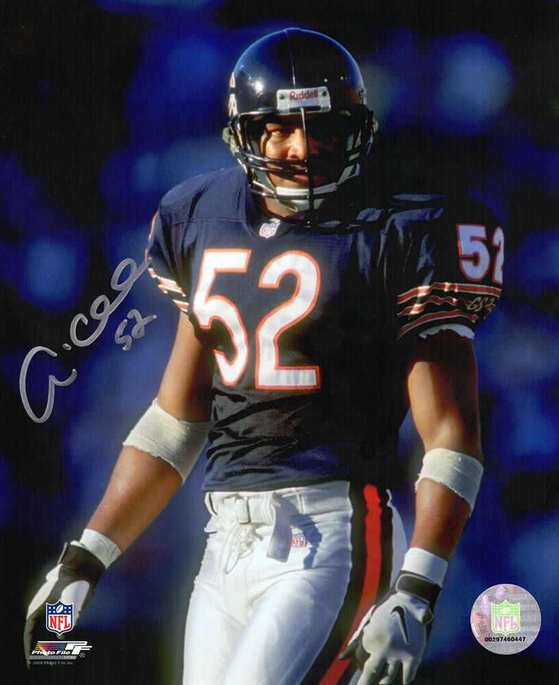 Andre Collins Signed Chicago Bears Navy Jersey 8x10 Photo - (SCHWARTZ COA)
