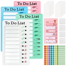 4 Pcs Chore Chart for KidsSliding Routine Chart Checklist Board with 20 Detac...
