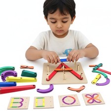Wooden Alphabet Puzzle for Kids 2&ndash;5 Years ABCD Learning Toy with Letters & Numbs