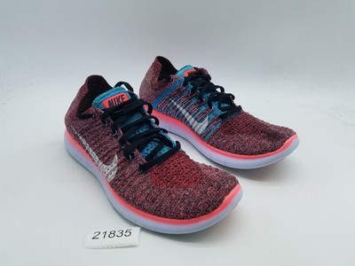 Nike Free RN Flyknit Men's Size 8.5 Runniing Shoes Pink Multicolor