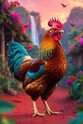 Bird Rooster Baby 4K Wallpaper Digital Art HD Animal Printable Kids Room 1064