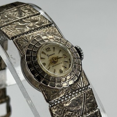 Vintage Genova Antimagnetic Silver Tone Metal Bracelet Women's Watch - WORKS
