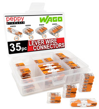 WAGO 221 Lever Nuts 35Pc Compact Splicing Wire Connector Assortment with Case. I
