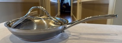 ANOLON Nouvelle Copper 3QT Skillet With Lid Stainless Steel - 5-ply copper core