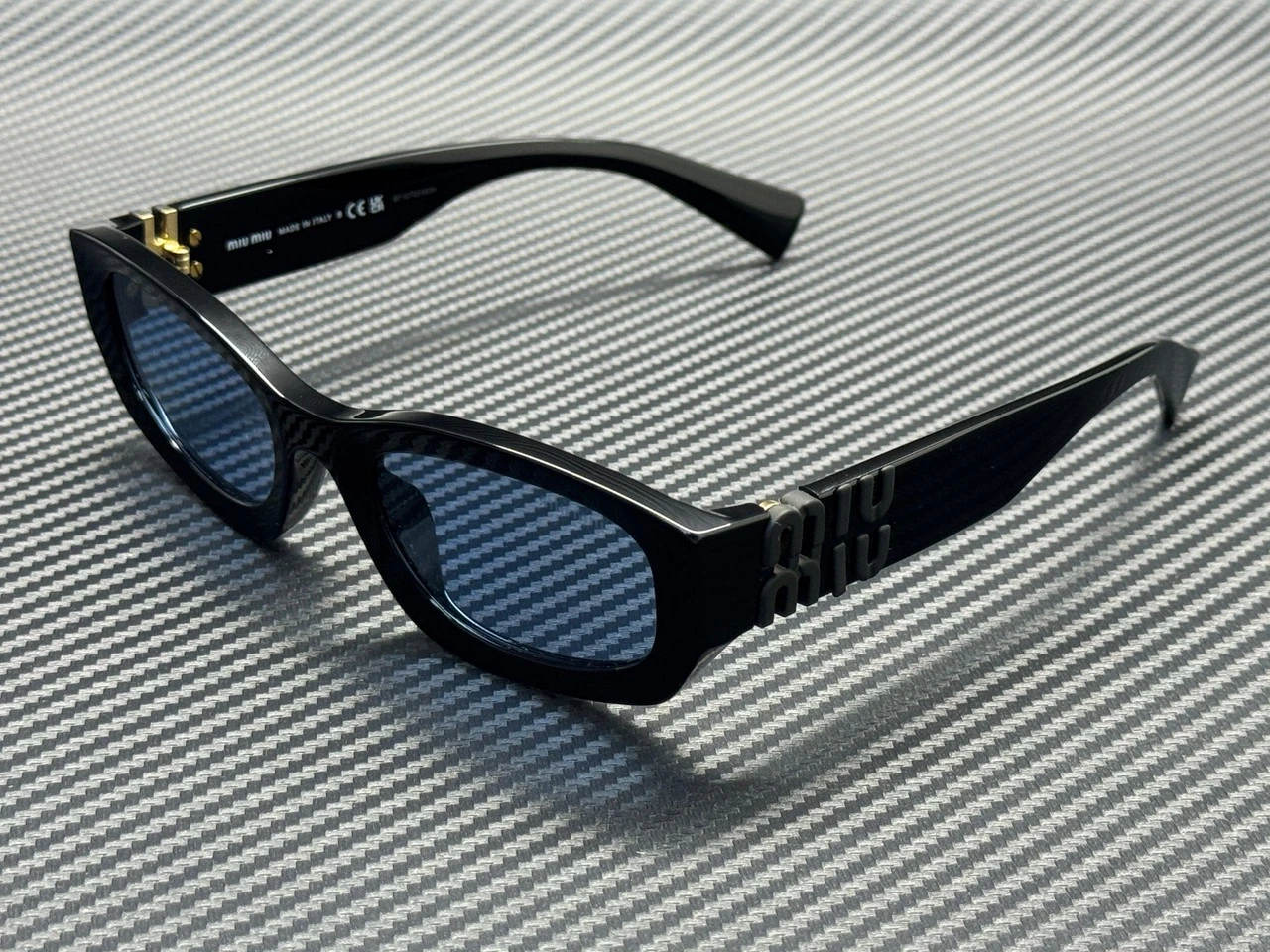 Miu Miu — MIU MIU MU B04S 16K30U Black Light Blue Women's 53 mm Sunglasses