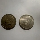 1964 Kennedy Half Dollar Silver Coins Lot of 2, 50C Circulated