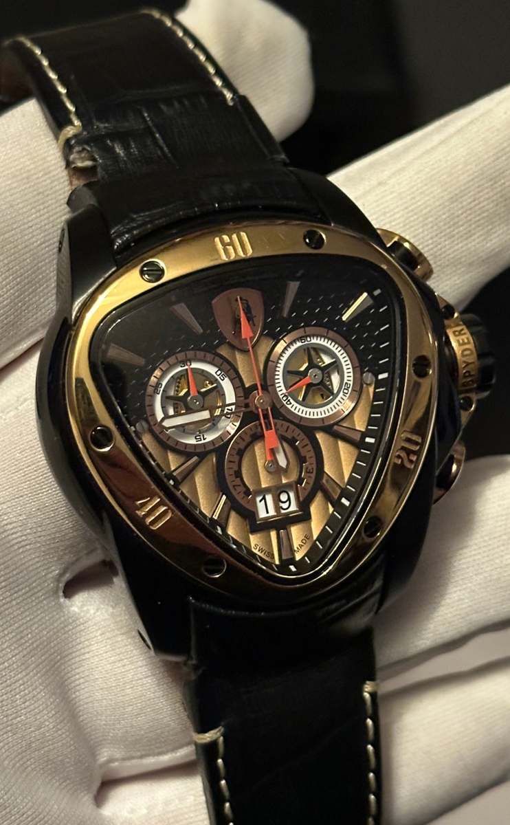 Tonino Lamborghini Spyder Chronograph Watch 1121 Black & Gold with