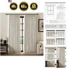 Linen Pinch Pleated Blackout Curtains for Bedroom 102 Inch Long