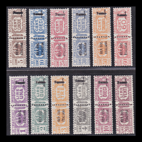 ITALY RSI 1944 - POSTAL PARCELS SS 36 MM SERIES MNH - CERTIFICATE € 7,500