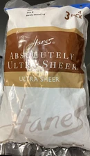 Hanes Absolutely Ultra Sheer pantyhose 3 pair pack slightly Imperfect
