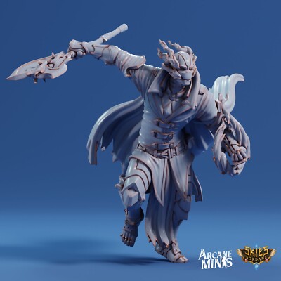 Warforged Pirate Captain Axe Pose 2 | Arcane Minis | D&D Miniature