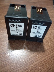 Lot of 2 Empty Genuine HP 67xl Black Ink Cartridges Never Refilled