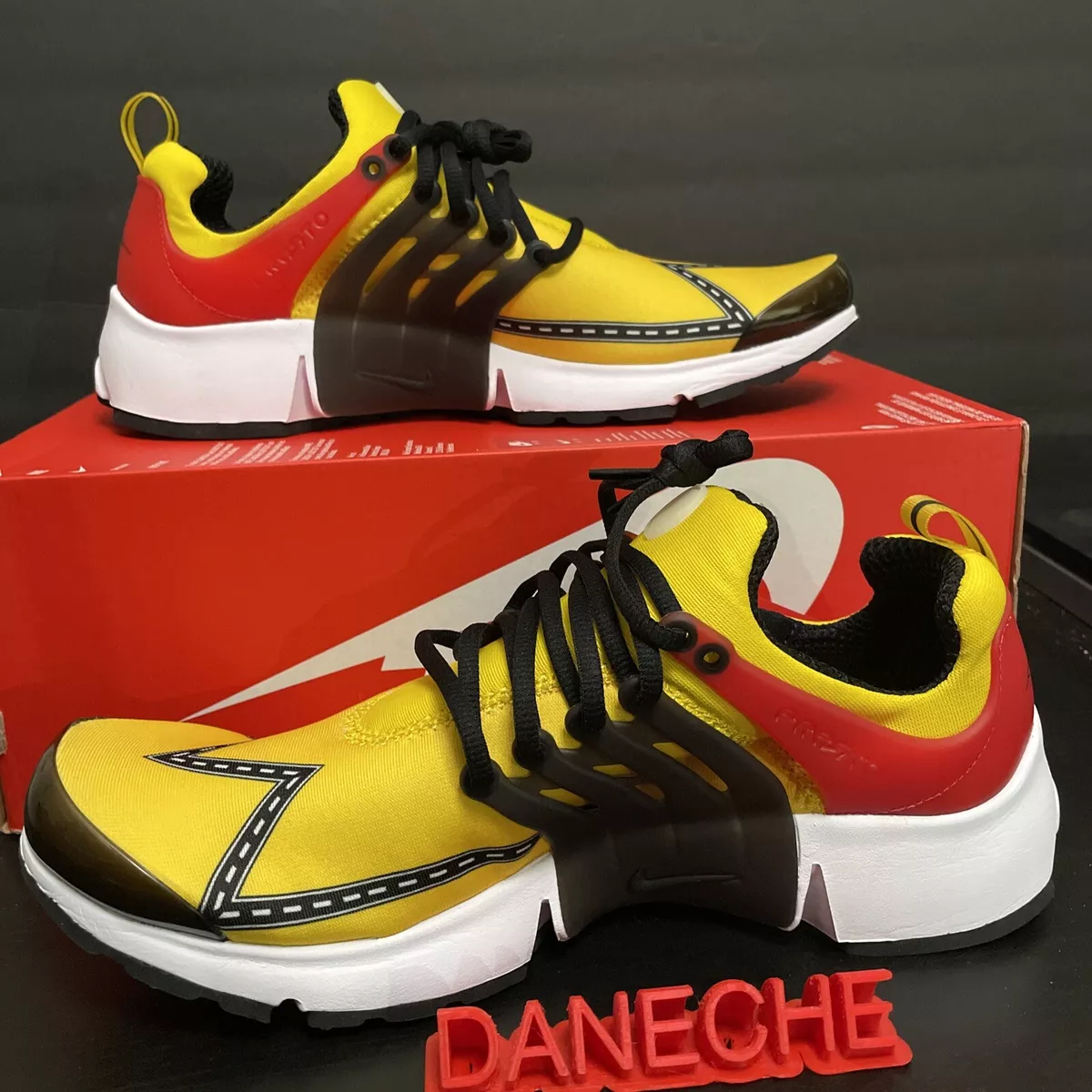 Nike Air Presto Speed jaune blanc noir homme taille 12 CT3550 700 course sur rou