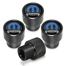 Mopar in Black on Black Aluminum Tire Valve Stem Caps