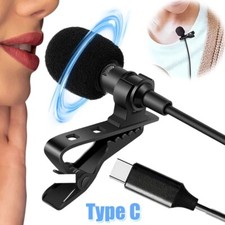 USB-C Microphone Type C Clip On Lavalier Omnidirectional Mic for Calls/Recording
