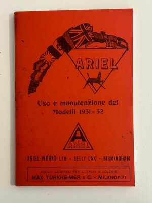 ARIEL mod. 1931-32 - Use and Maintenance Booklet 