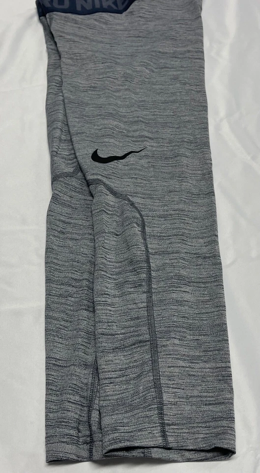 NIKE Mens Pro 3/4 Length Heather Tights (Lt Carbon/Thndr Blu/Blk 876643-012 SMAL - Image 2 of 4